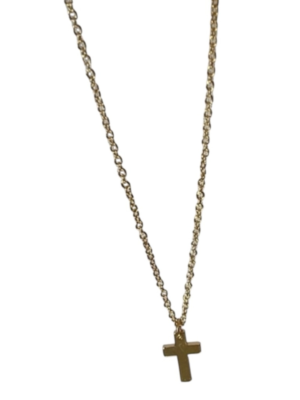 Dainty Cross Pendant Necklace Yellow  Gold Plated